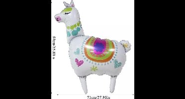 Folie ballon Lama wit 89x71cm kindercrea