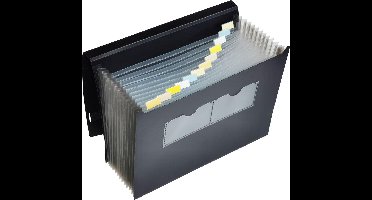 EXXO-HFP # 41667 - A4 "GROEI" Vakkenmap - 12 Tabs & 13 Vakken - Zwart - 1 stuks