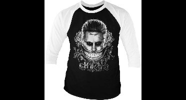 DC Comics Suicide Squad Raglan top -XL- Joker - Damaged Zwart/Wit