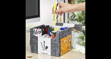 My BIC Box Collectie met 124 Schrijfbenodigdheden - 75 Balpennen/24 Vulpotloden/8 correctierollers/7 Markers/8 Markeerstiften/2 Lijmstiften (21 g)