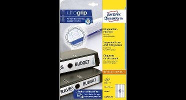 Avery Ordnerrugetiketten, wit, 34,0 x 297,0 mm, permanent klevend