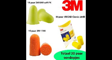 30 paar - assorti 3M oordoppen meeste demping - slapen - studeren