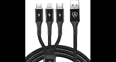 3 in 1 kabel Micro USB | USB-C | iPhone / iPad - zwart