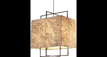 Design Hanglamp woonkamer slaapkamer square gold capiz schelp 46x40 cm