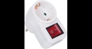 Perel Verdeelstekker met schakelaar, stopcontact met randaarde (Schuko, type F), polypropyleen, gebruik binnenshuis, wit