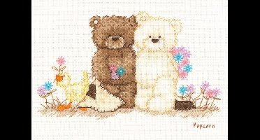 Vervaco - Telpakket kit - Popcorn Vrienden - PN-0011217 - Borduren - Borduurpakket - Borduurpakket volwassenen