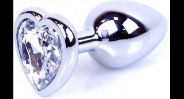 Power Escorts - Plug - Silver - Anaal - In Hartjesvorm - Clear