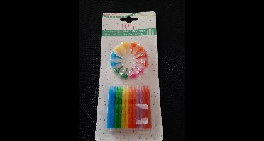 Party Feest taartkaarsjes + 12 opzetrozetjes