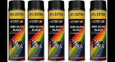 Motip Zijdeglans Acryllak Zwart - 500 ml - Spuit spray zwart - Verf zwart kopen 5 stuks Spuitspray LAK ZWART ZIJDEGLANS 500 ML sneldrogend