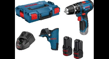 Bosch Professional GSB 12V-15 - Accu Schroefklopboormachine - Incl 2 GBA 12V x Accu (2.0 Ah) - GAL 12V-40 Lader - Holster - L-Boxx