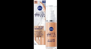 NIVEA Hyaluron Cellular Filler 3-in-1 verzorgende make-up #03 Donker (30 ml), hydraterende foundation met hyaluron, gezichtsmake-up