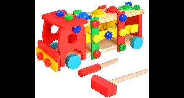 Houten Werkvoertuigen - Houten Bouwtruck - Houten Speelgoed - Houten Truck - Houten Speelgoed Vrachtwagens - kinderen Educatief Speelgoed - Kinderen ontwikkeling Speelgoed