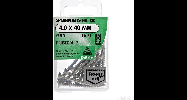 Spaanplaatschroeven Platkop Pozidriv RVS 4.0x40mm