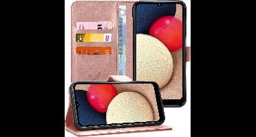 Hoesje geschikt voor Samsung Galaxy A02s - Book Case Kunstleer Pasjeshouder Rosegoud