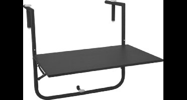 Balkontafel - Donker grijs - 60x40cm - terras - tuin - buiten - tafel - reling - bijzet