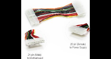 ATX 24-pins (m) - ATX 20-pins (v) voedingskabel - 0,15 meter