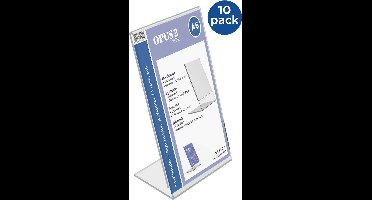 Kaarthouder OPUS 2 L-standaard A6 staand acryl - 10 stuks
