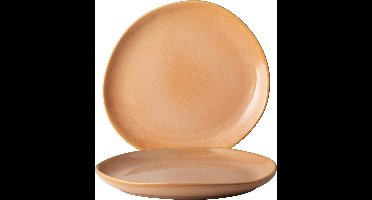 Gusta - Bord - Koraal Oranje Roze - 20,5x19cm