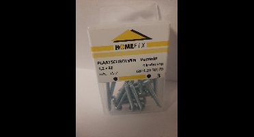 Plaatschroeven-Verzinkt 4.2x32mm. lang. 15 Stuks. Homefix.