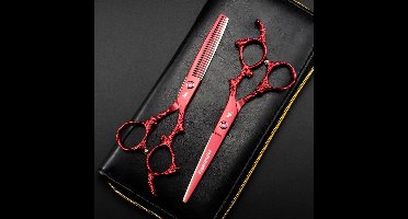 Professionele Kappersschaar Set 6 Inch – Knipschaar & Uitdunschaar - Coupeschaar