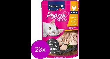 Vitakraft Poesie Deli Sauce Pouch 85 g - Kattenvoer - 23 x Kip