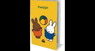 Nijntje - 6 Dubbele Uitnodigingen Met Envelop – Partijtje!