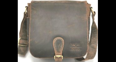 Hunters Zadeltas Buffelleer (groot formaat) - (bxhxd) ca. 25cm x 25cm x 12cm