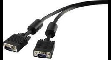 Renkforce RF-4212495 VGA-kabel VGA Aansluitkabel VGA-stekker 15-polig, VGA-stekker 15-polig 1.00 m Zwart Met Ferrietker