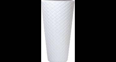 Hoge bloempot met imitatie inzet 40x78 cm Matuba Slim  - Wit