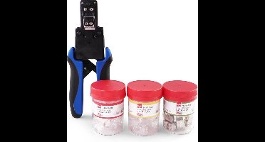 Alpha Elettronica® - Professionele krimptang + 3x 25 RJ45 connectoren