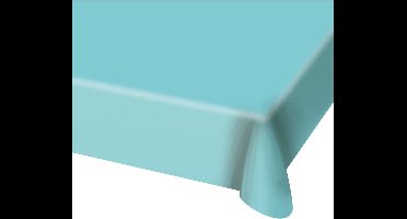 2x stuks tafelkleed van lichtblauw plastic 130 x 180 cm - Tafellakens/tafelkleden voor verjaardag of feestje