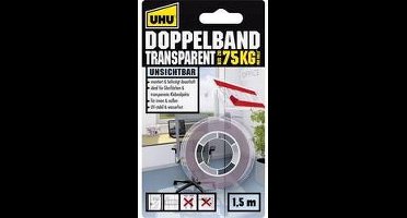 UHU 45375 45375 Dubbelzijdige tape UHU Transparant (l x b) 1.5 m x 19 mm 1 stuk(s)