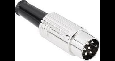 BKL Electronic 0208024 DIN-connector Stekker, recht Aantal polen: 6 Zilver 1 stuk(s)
