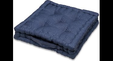 Zitkussen-Matraskussen Wicotex katoen 57x57x10cm blauw