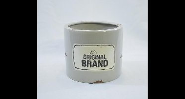 Riverdale - bloempot - vintage - grijs - H13 x Ø 15.5 cm