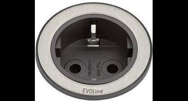 EVOline 159280001100 Inbouwstekkerdoos 1-voudig RVS, Zwart 1 stuk(s)