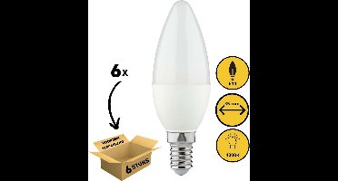 Proventa Longlife LED lamp met kleine E14 fitting - Kaars - 4000k koud wit - 6 x LED kaarslamp - Kaarslampjes