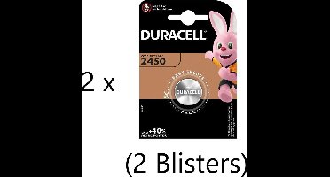 2 Stuks Duracell 2450 / CR2450 / DL2450 3v lithium batterij