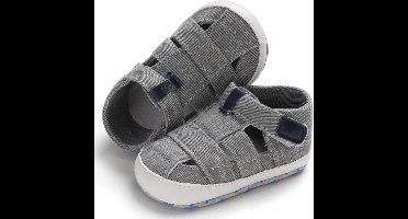 Grijze grijs zomer | schoenen gympen| baby jongens | antislip zachte zool | 0 tot 6 maanden | maat 18 | baby accessoires