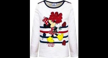 Minnie Mouse - Longsleeve - Wit - 6 jaar -  116cm