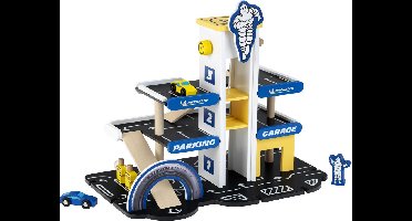3408 MICHELIN servicestation met auto I Gebouw met auto met schroefsysteem demonteerbaar I Incl. schroevendraaier en veel meer I Afmetingen: 41 cm x 39 cm x 29 cm I Speelgoed voor kinderen vanaf 3 jaar