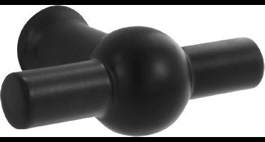 T-greep luxe meubelknop, rond 47 mm mat zwart