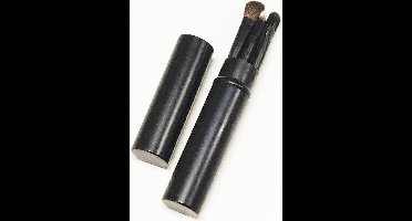 Make-Up kwastenset - 5 Delig - in luxe aluminium koker - Zwart