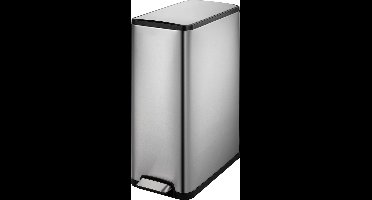 EKO - Ecoslim recycler pedaalemmer 20+20 liter - Stainless steel Plastic - mat RVS - Prullenbak