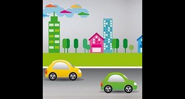 Raamfolie statisch-anti inkijk-Cars 46cm x 1.5 meter