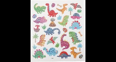 Stickers, Dino's, vel 15x16,5 cm, 1 vel