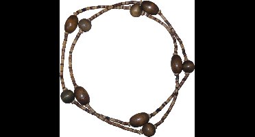 Ketting bruine tinten met houten kralen #1