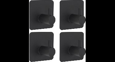 Zelfklevende hangers - 3M plakstrip - Zwart - 4 stuks