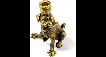 PTMD Wunter Hond Kandelaar - 16 x 15,5 x 20 cm - Poly - Goud