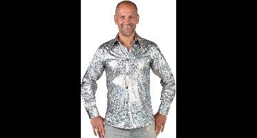 Magic Design Verkleedblouse Hologram Polyester Zilver Maat Xxl